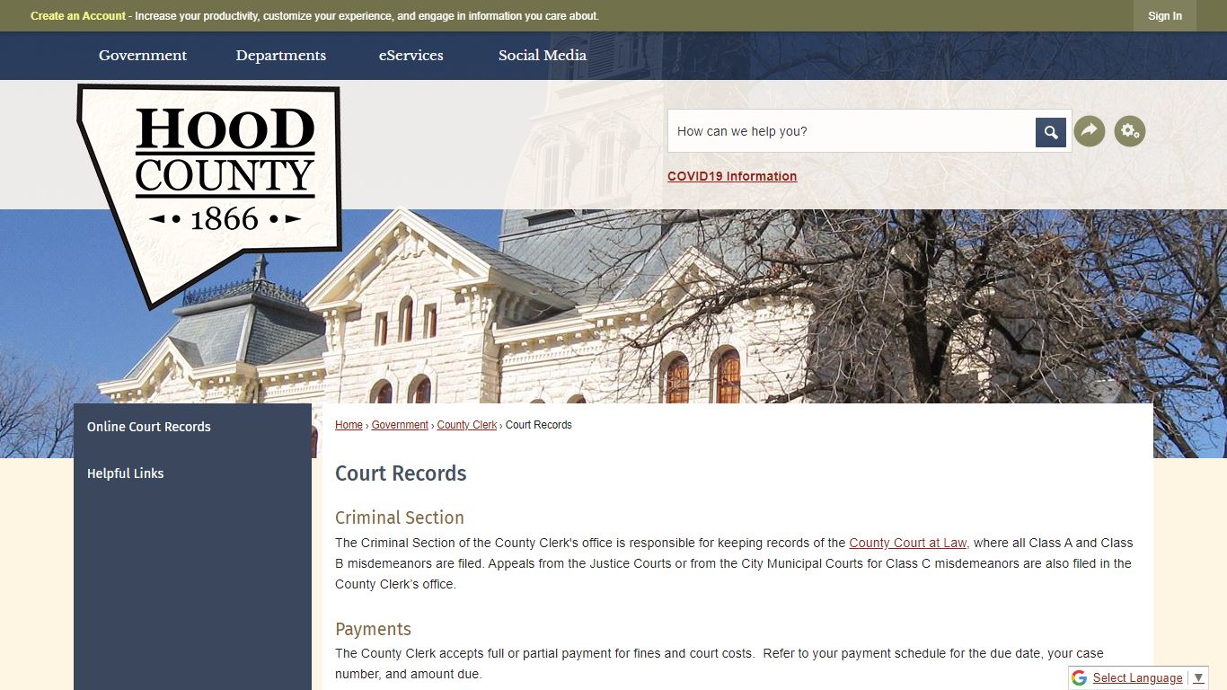 Court Records | Hood County, TX - Official Website