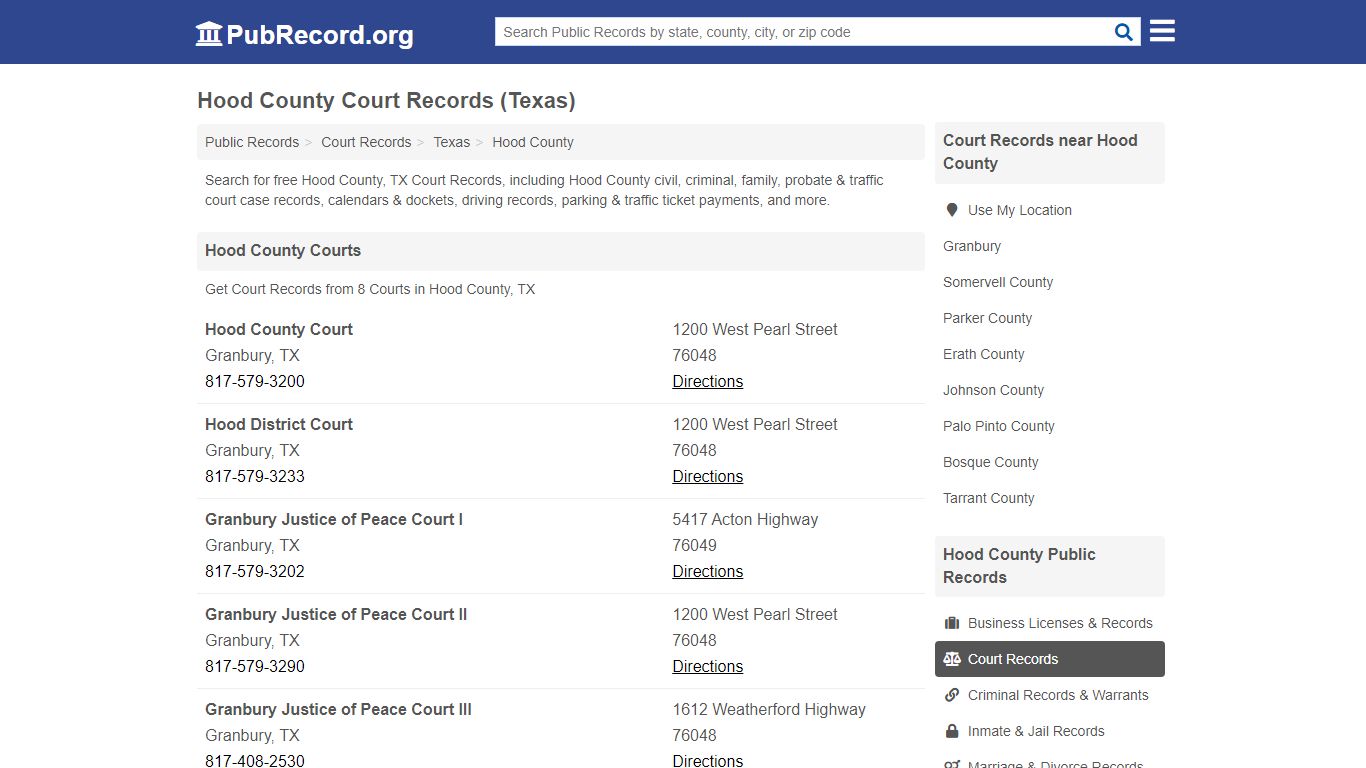 Free Hood County Court Records (Texas Court Records)